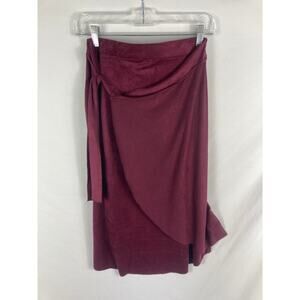 NWT Solemio Maroon Wrap Skirt Suede Size Medium